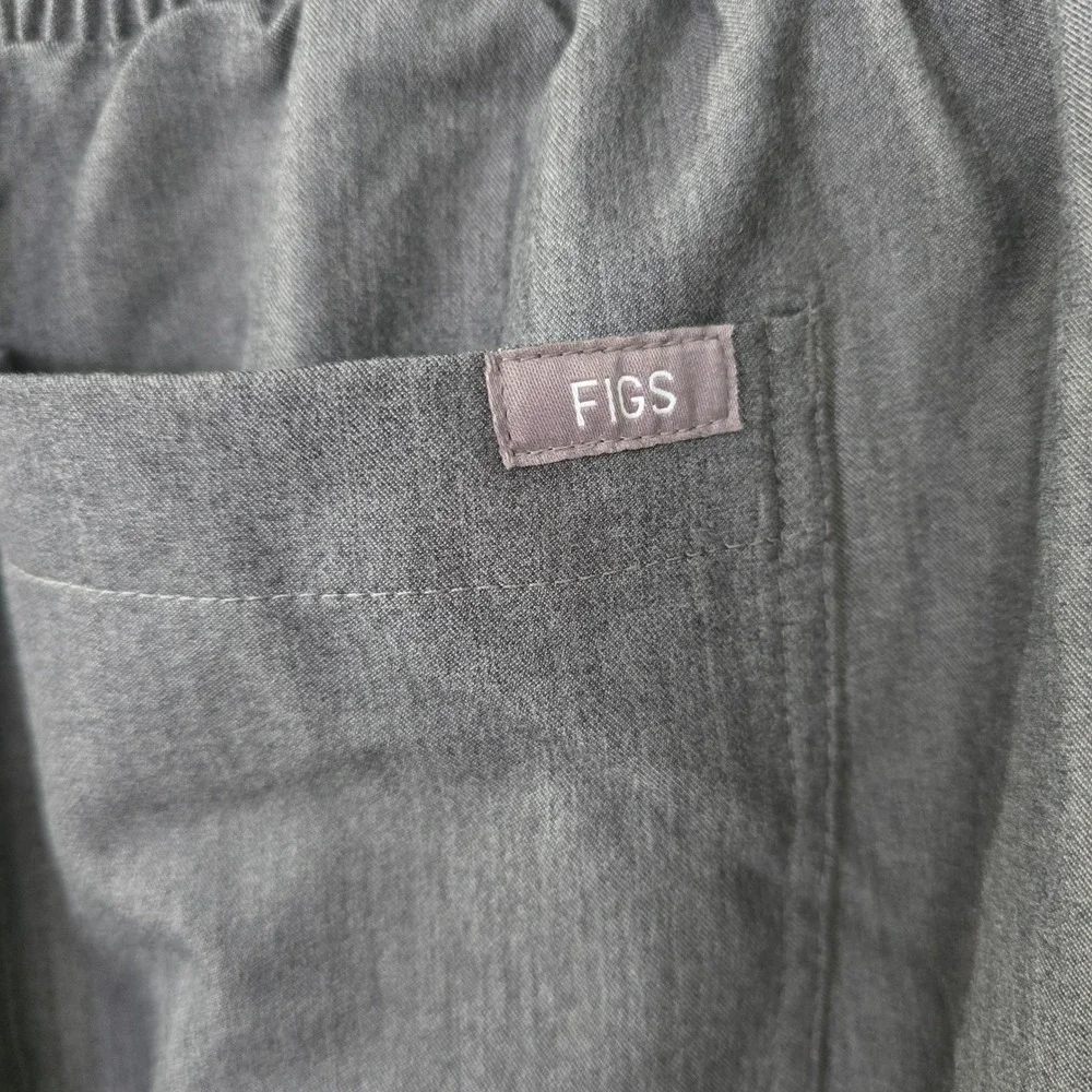 FIGS Technical Collection Scrub Pants Womens Medium Gray Cargo TW2000 Drawstring